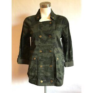 Marrakech Anthropologie Green Camo Snap Button-Up Jacket, Size XS